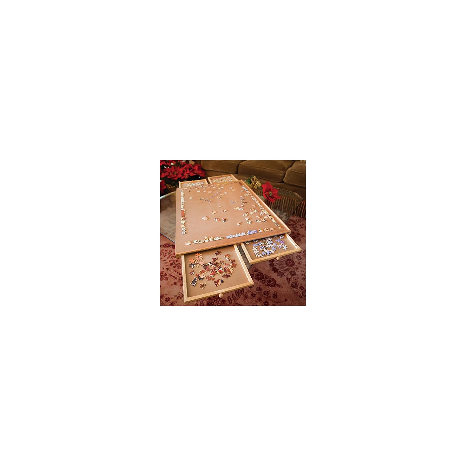 Bits and Pieces Standard Size Wooden Puzzle PlateauSmooth Fiberboard
