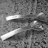 HAMMERED SALAD SERVING SET - HAMMERED SALAD SERVING FORK AND SPOON SET