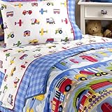 Trains, Planes & Trucks Twin Cotton Bed Comforter by Olive Kids