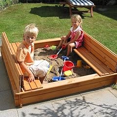 Sandkasten 'Donald' mit klappbarer Abdeckung, 100 x 100