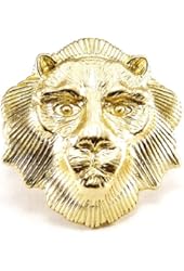 Lion Ring New Gold Color Adjustable Stretch Band