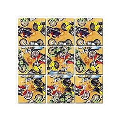Classic Motorcycles Scramble Squares Puzzle 9pc