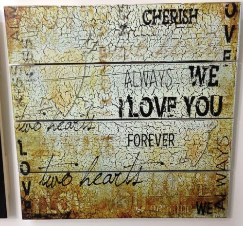 Love Grunge Wood Wall Art, 5 Stars Gift 19.69 X 19.69 Inch Startonight Outdoor