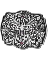 Cross Crucifix Artistic Belt Buckle Black Red (OC-054)