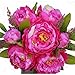 hilingo 1 Bunch Hight Quality Fake Peony Artificial Flower Bouquet Home Office Decor Fushia