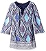 Amy Byer Girls' Big Print Bell Sleeve Dress with Laceup Neckline