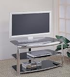 Contemporary Chrome Finish Metal Plasma Flat Panel TV Stand