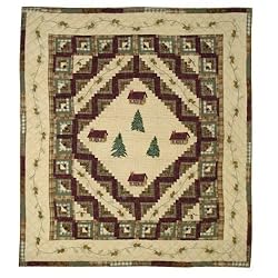 Patch Magic Twin Forest Log Cabin Duvet Cover, 70-Inch by 88-Inch