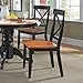 Home Styles Classic Black and Oak Pair of Dining Chairs, with Solid Hardwood Construction, Cottage Oak Finish, X-Style Back, and Mission Style Look, Set of Two