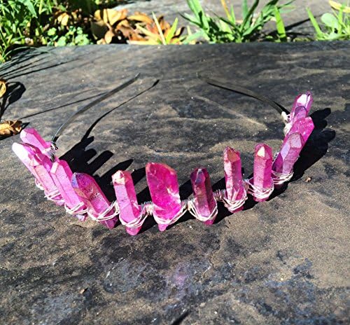 The Pink Princess Tiara, aura quartz crystal crown