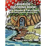 big kids coloring book fairy houses and fairy doors single sided for wet media markers and paints big kids