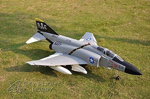 8 CH SKY FLIGHT HOBBY GRAY F-4 Phantom II 6S Twin 70mm RC EDF Jet PNP