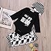 Newborn Baby Boy Jumpsuit Babysuit Romper+ Long Pants+Hat Outfit Summer Set (3-6 Months, Black)