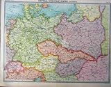 MAP CENTRAL EUROPEAN STATES POLITICAL 1920
