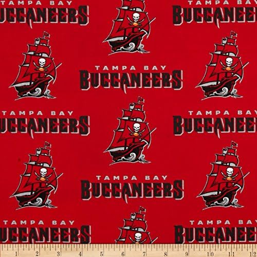 NFL Broadcloth Tampa Bay Buccaneers Red Fabric