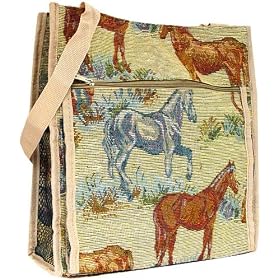 Tapestry Horses Shopper Tote Bag Purse Handbag