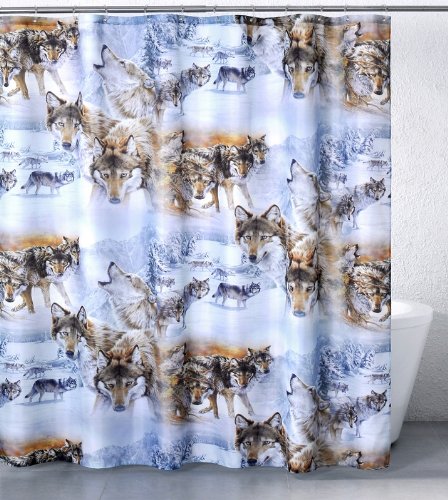 Wolves Crossing Shower Curtain