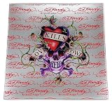 Ed Hardy Candle 21 by 21 Square Plate for 3 Pillars, Love Kills