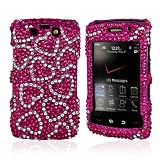 for Blackberry storm 2 Bling Hard Case Silver Hearts