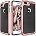 iPhone 7 Plus Case, E LV iPhone 7 Plus - Hybrid [Scratch/Dust Proof] Armor Defender Slim Shock-Absorption Bumper Case for Apple iPhone 7 Plus - [BLACK/ROSE GOLD]