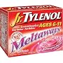 Tylenol Jr. Acetaminophen, Ages 6-11 (160 mg), Bubblegum Burst Flavor, 24-Count Meltaways (Pack of 4)