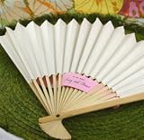 White Paper Fans - Baby Shower Gifts & Wedding Favors (Set of 72)