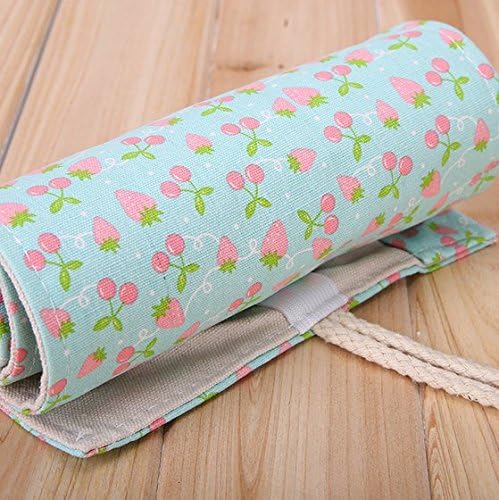 ONOR Special Canvas Roll up Pencil Wrap Holder Case for 36 Colored Pencil/ Pencils/Artists(36 Holes) (Style-6)