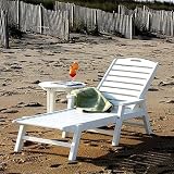 Polywood Outdoor Furniture Nautical Stackable Chaise Lounge with Arms