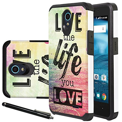 ZTE Maven 2 Case, ZTE Sonata 3 Case, ZTE Prestige Case, ZTE Avid Plus Case, Linkertech Heavy Duty Defender Dual Layer Protector Hybrid Phone Case for ZTE Maven 2 / Sonata 3 / Prestige / Avid Plus
