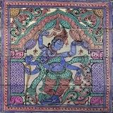 Indian Regional Folk Art An Ethnic Hand Etched Painting on Palm Leaf with Highly Intricate and Colorful Depictions Of Indian Mythological Figures in a Traditional Folding Scroll & Hidden Kamasutra Imagery - 13 * 14 Inches A Beautiful Birthday Or House Warming Gift