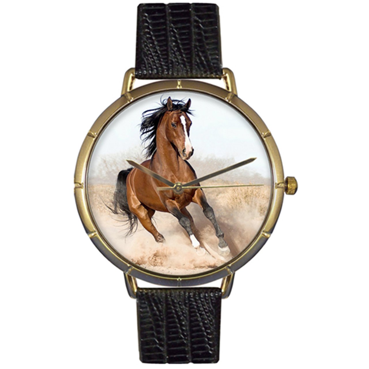 Whimsical Watches Women N0110023 Arabian Horse Black Leather And