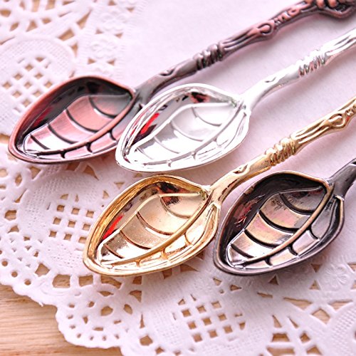 Lucky and Joyous Metal Juegos De Vajillas Bento Box Vintage Small Coffee Mixing Spoon Single