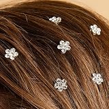 Prom or Bridesmaid Crystal Flower Hair Spirals (12) Amethyst