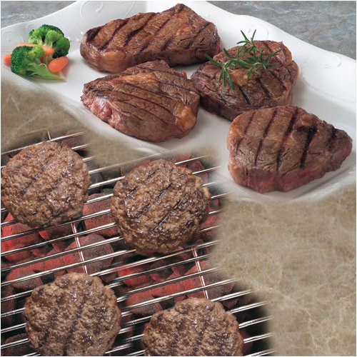 12 (10 oz) Ribeye and 12 (8 oz) Gourmet Ground Beef Patties + FREE Steak Knives! -... by NaturALL Steaks LLC