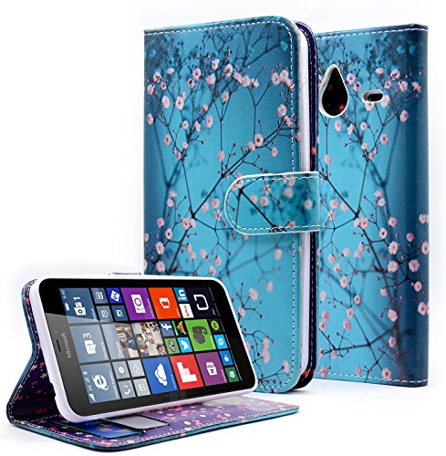 Lumia 640 XL Case, NageBee - Microsoft Lumia 640 XL Design Dual-Use Flip PU Leather Fold Wallet Pouch Case for Lumia 640 XL (Wallet Plum blossom)