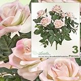 Three 21" Artificial Rose Silk Flower Bushes Wedding Decor _ Rose Pink
