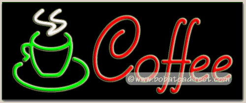 Coffee, Logo Neon Sign (13H x 32L x 3D)