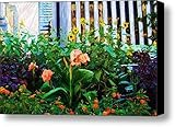IMAGE OF Flowers at the Fountain of the Plaza Hotel Canvas Print / Canvas Art - Artist Randy Aveille