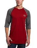 MLB Men's Arizona Diamondbacks 3/4 Sleeve Crew Neck Featherweight Tech Fleece Pullover (Pro Brick/Pro Carbon Heather, Medium)