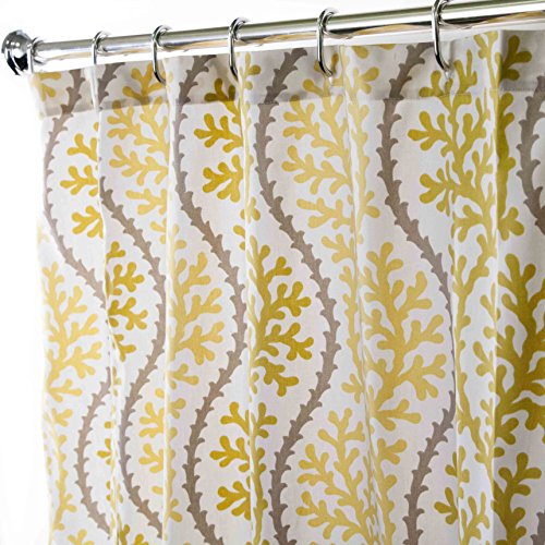 Nautical Extra Long Shower Curtains Unique Fabric Yellow Beach Décor