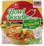 Nongshim Bowl Noodle Soup, Spicy Kimchi, 3.03 Ounce (Pack of 12)
