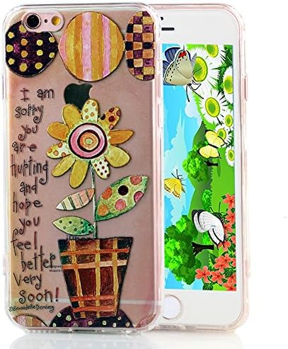 [ 3D Stereo Relief Texture Pattern ] Luxury Floral Painted painting Hard Plastic transparent Case cover for iphone 6 6s plus 4.7 5.5 inch Full Protection TPU Silicon cases covers (Yellow plus)