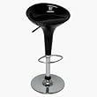 Boraam 99130 Scoop Swivel Gas Lift Stools - Set Of 2 - Black