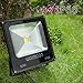 Warmoon Outdoor LED Flood Light, 50W Daylight White 6500K Waterproof IP66 Security Lights with 3-Prong US Plug