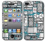 DJ Design Apple iPhone 4 4S ( iPhone 4G, iPhone 4th Generation) 16GB 32GB 64GB Vinyl Skin Decal Sticker Protector (Matte Finish)+ Free Screen Protector
