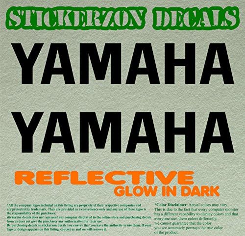 Pair Yamaha 11" *Black* Reflective Glow in dark RIM Wheel Decal Yzf R1 R6 Stickers Motor Lot of 2