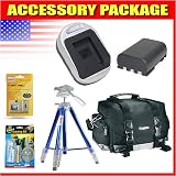 Canon 200DG Camera Case, NB-2LH Equivalent Battery, LCD Screen Protectors, 4 in 1 Lens Care Kit, Battery Charger, Xplorer Tripod