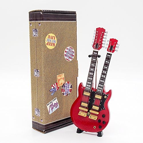 Red Double-neck Gibson Jimmy Page Led Zeppelin Guitar Miniature Figure Gift New