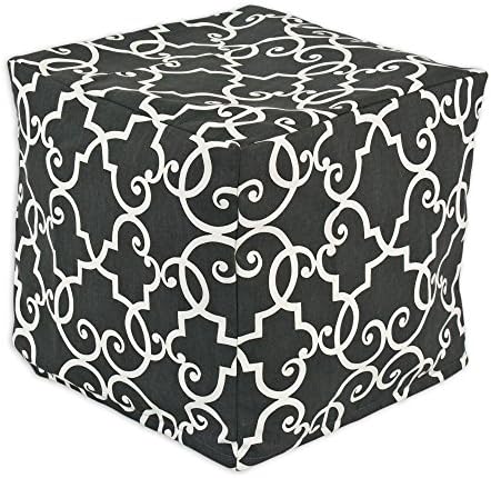 Chooty Woburn Slate KE Zippered Beads Footstool, 12.5 by 12.5-Inch, Grey/White