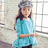 Candykids　 女の子 子供服 入学式・入園式・卒園式・お祝い 結婚式 発表会 入学式 ガールズ ベビー 赤ちゃん キッズ 子ども シャツ 長袖 (110cm, ブルー)